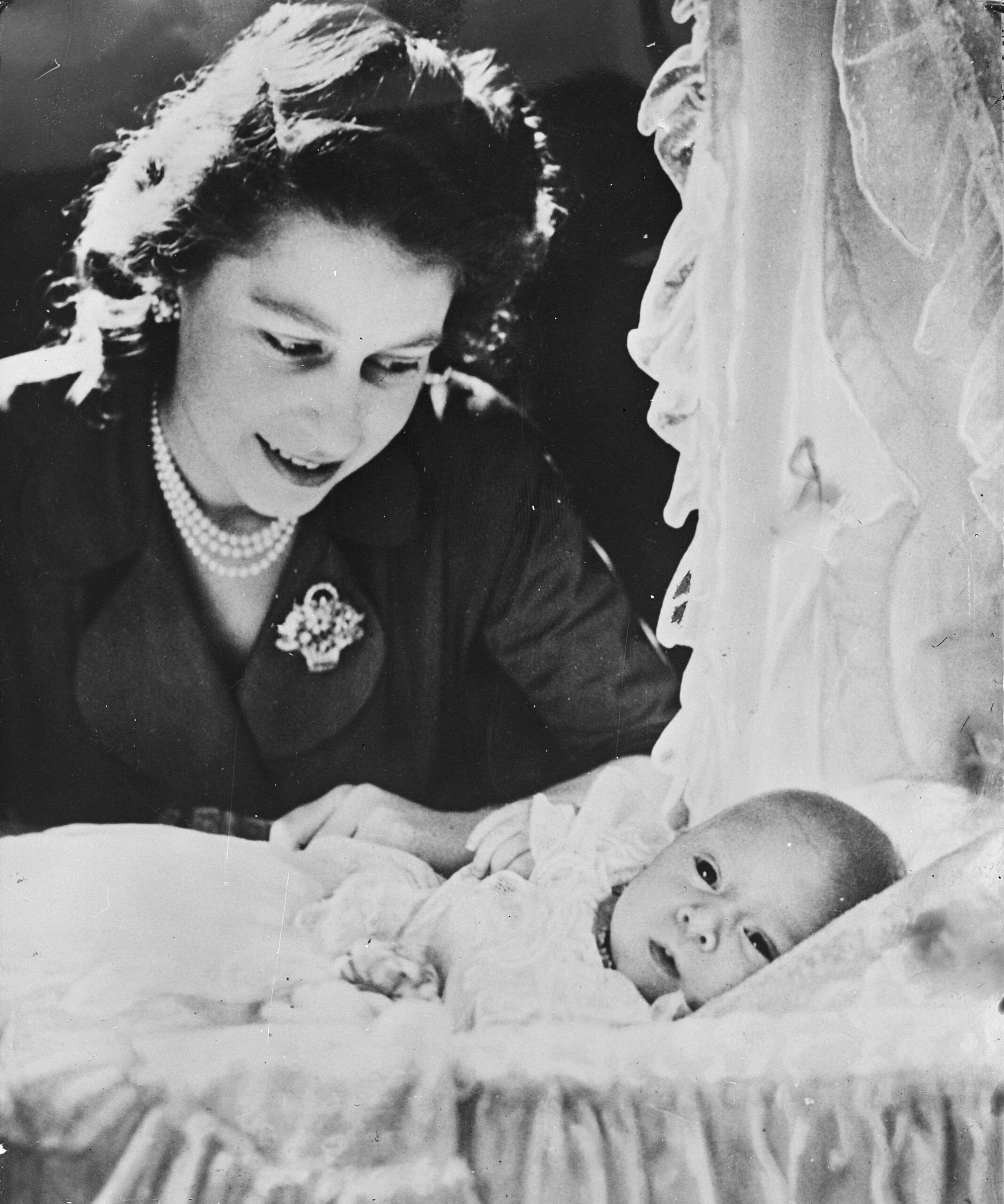 Princess Elizabeth and the baby Prince Charles